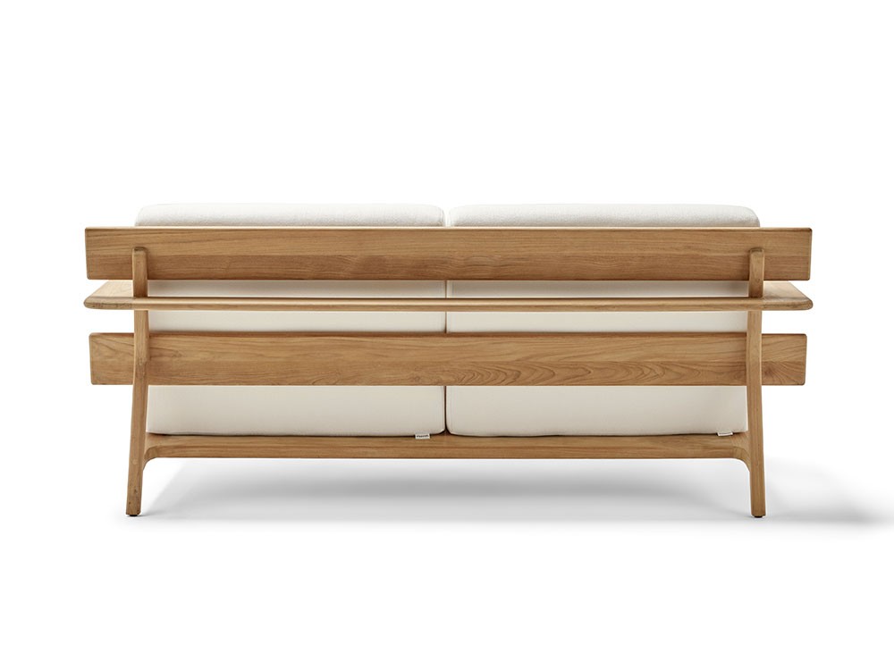 Sofá de dos o tres plazas para salón exterior de madera de teca Paralel Point - 5