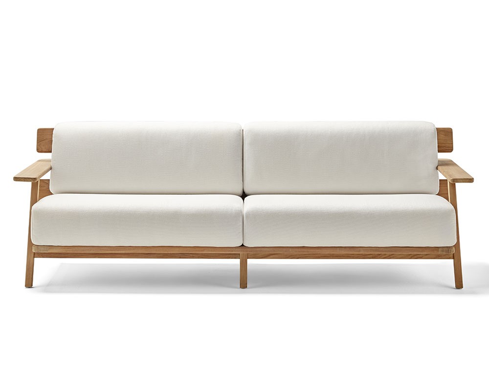 Sofá de dos o tres plazas para salón exterior de madera de teca Paralel Point - 7