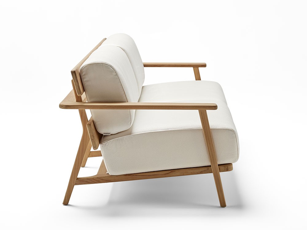 Sofá de dos o tres plazas para salón exterior de madera de teca Paralel Point - 9