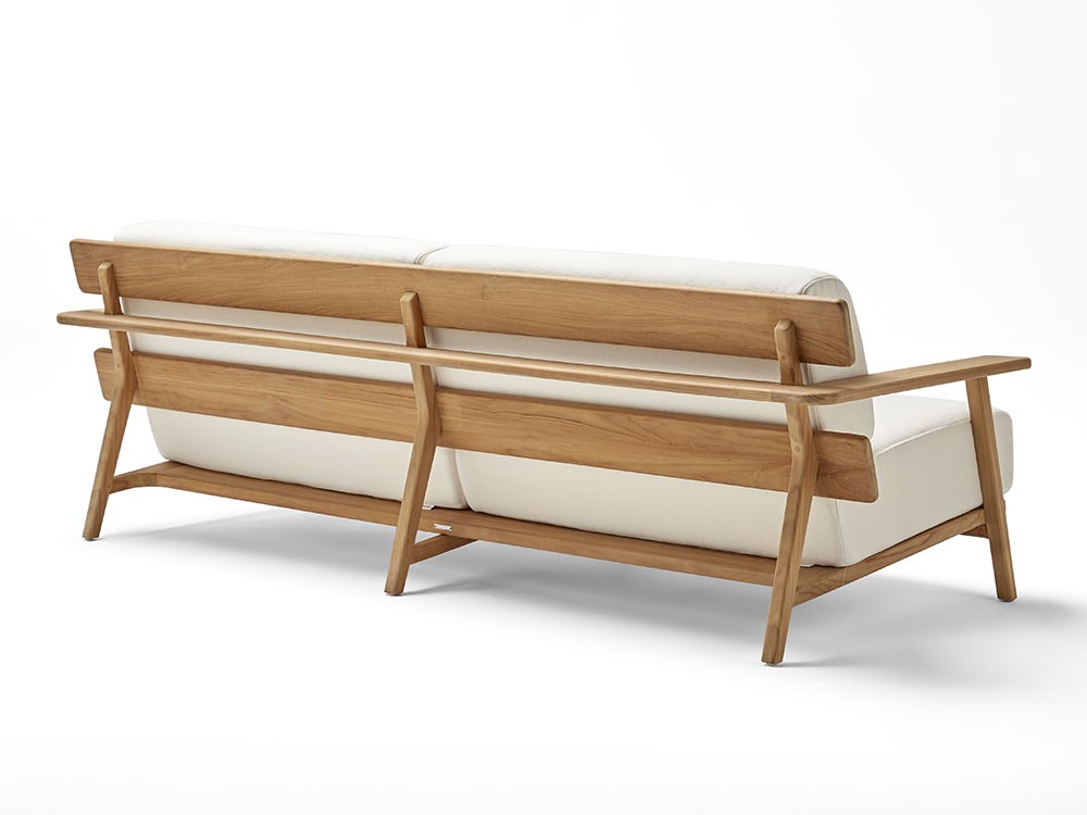 Sofá de dos o tres plazas para salón exterior de madera de teca Paralel Point - 10