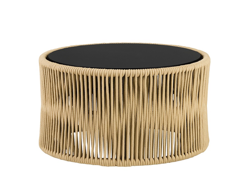 Mesa de centro para salón exterior de cuerda trenzada y hpl o porcelánico Weave de Point - 1