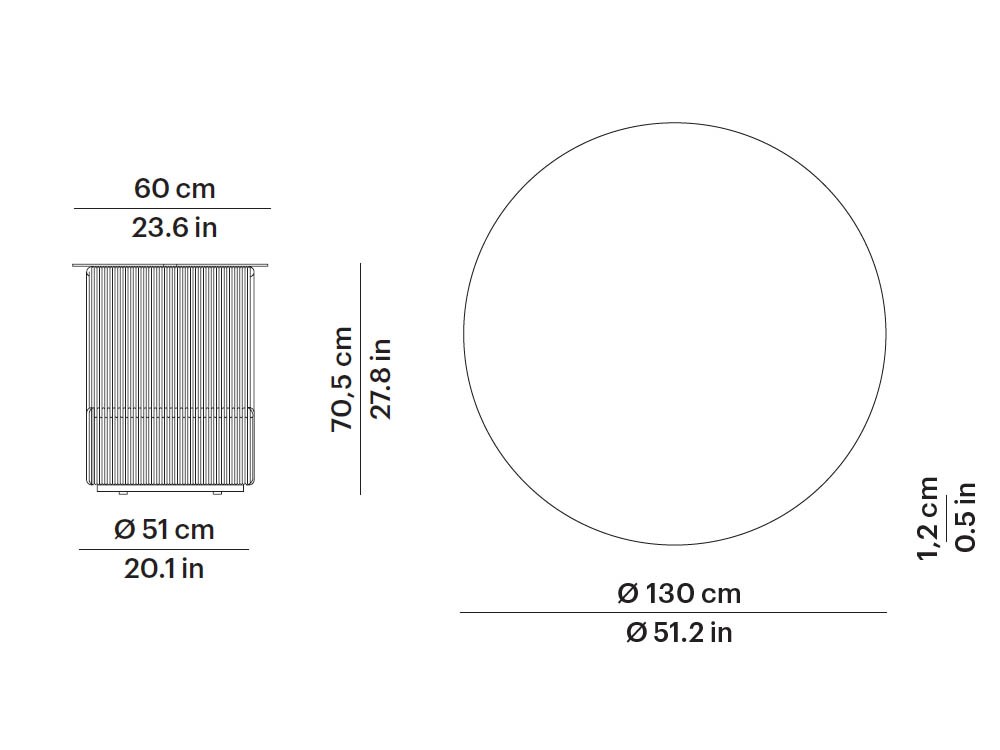 Mesa redonda para exterior Weave
