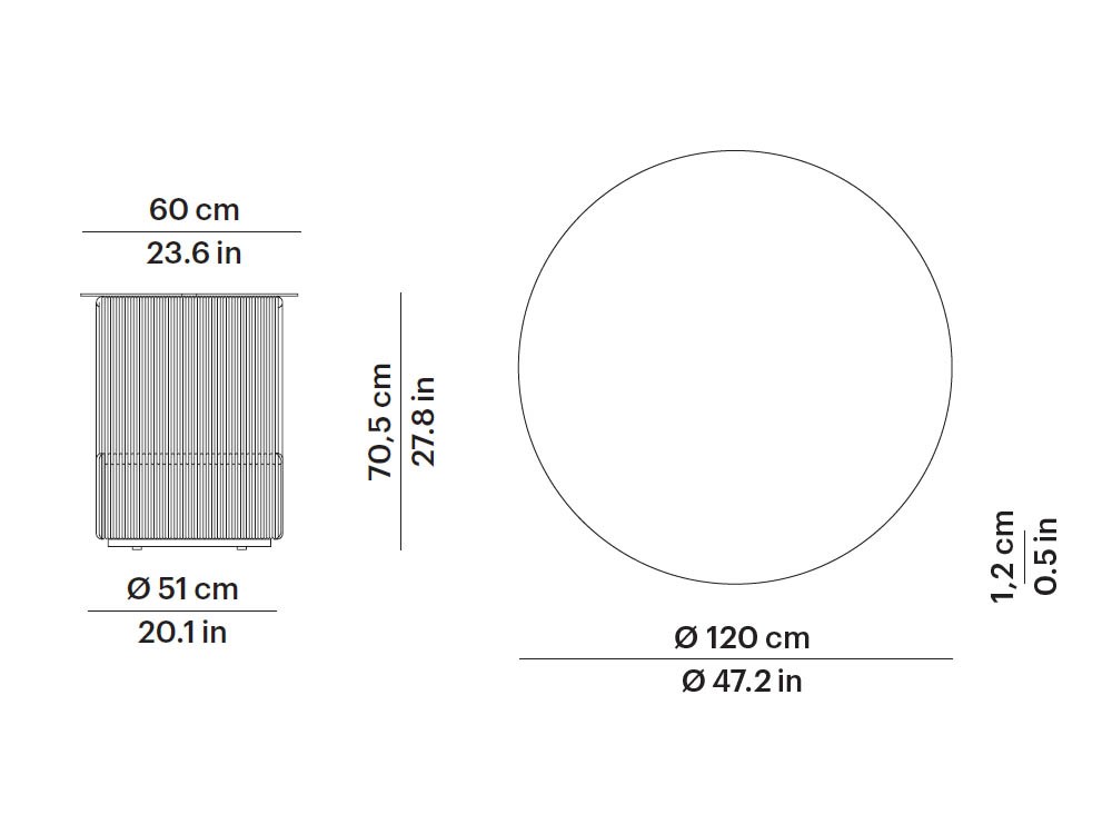 Mesa redonda para exterior Weave