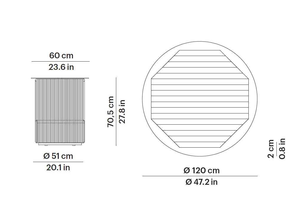 Mesa redonda para exterior Weave