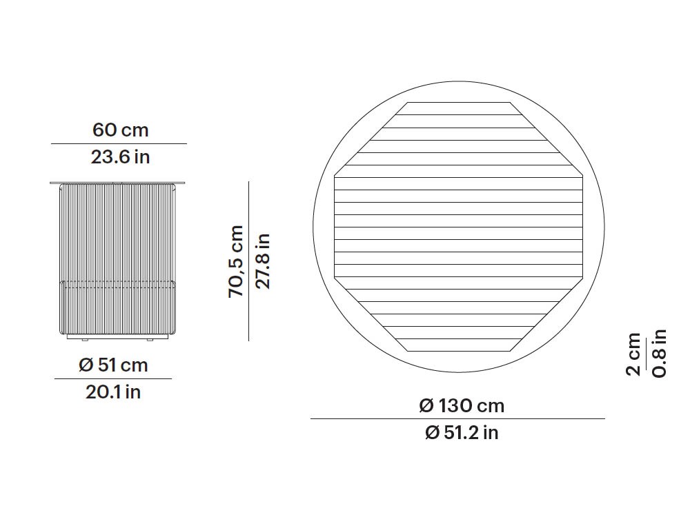 Mesa redonda para exterior Weave