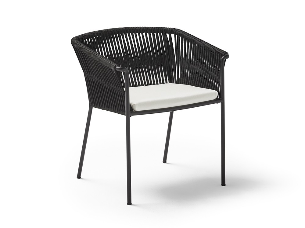 Sillón con brazos para comedor exterior de aluminio y cuerda trenzada Weave de Point - 3