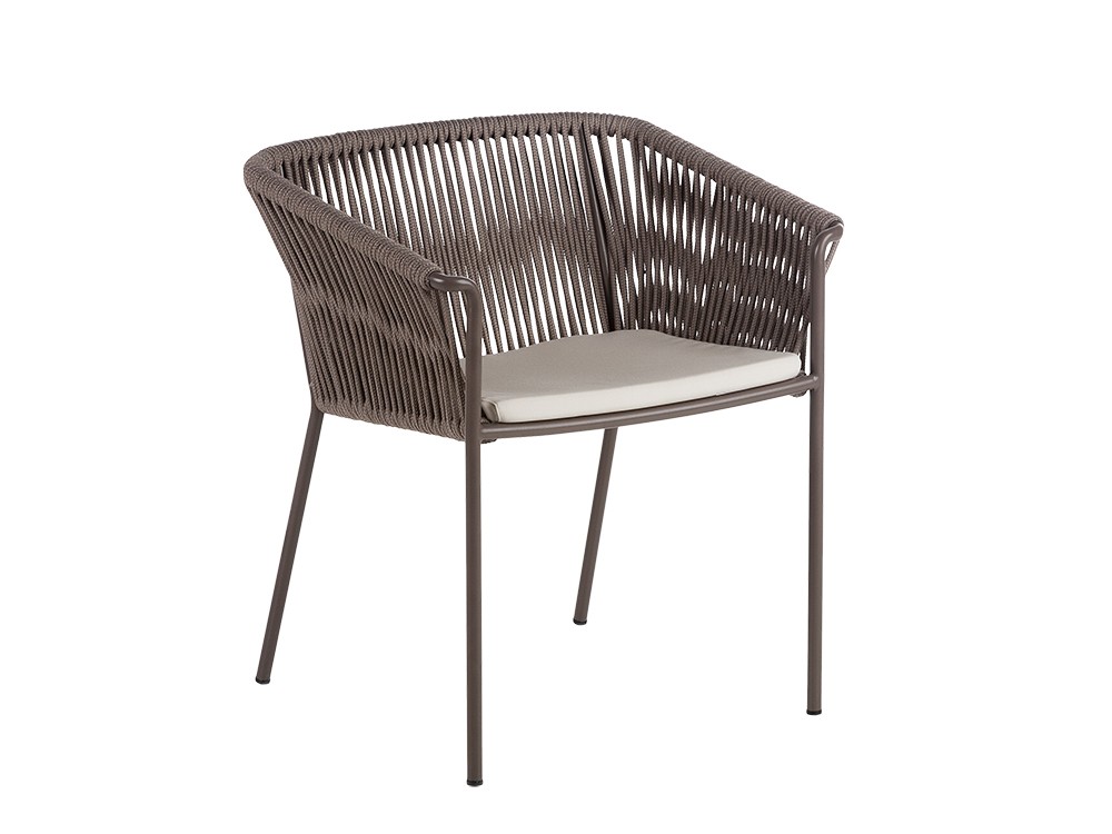 Sillón con brazos para comedor exterior de aluminio y cuerda trenzada Weave de Point - 2