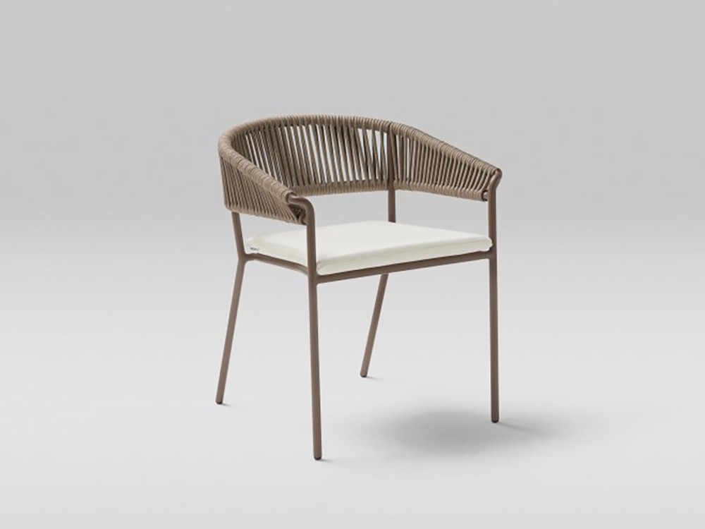 Silla para comedor exterior con brazos de aluminio y cuerda trenzada Weave Point - 3