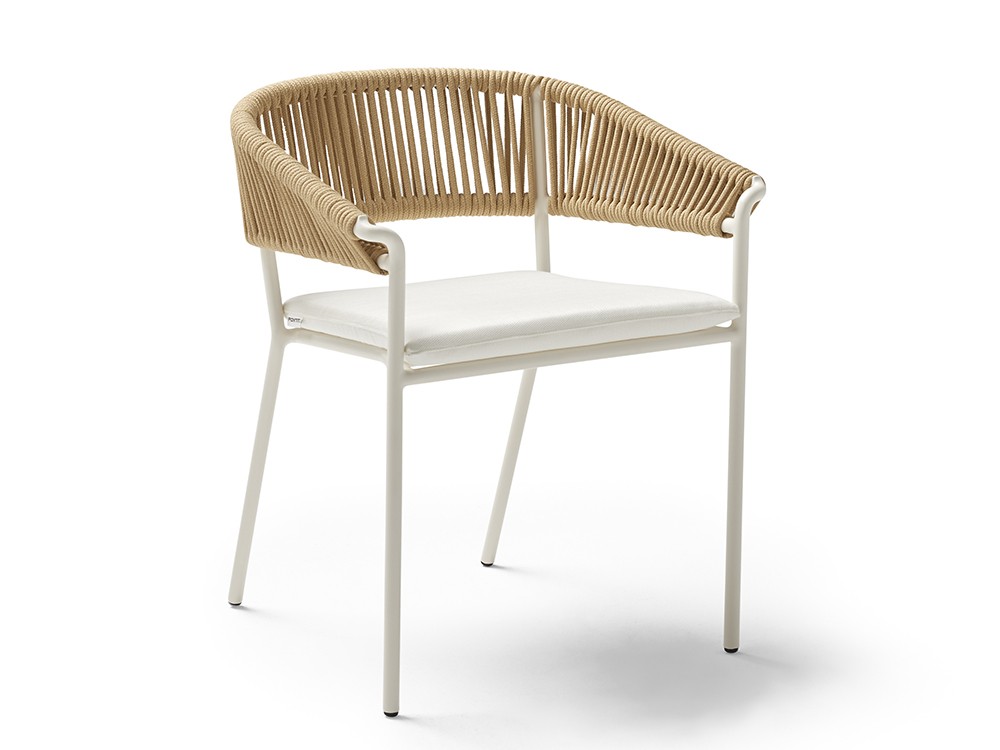 Silla para comedor exterior con brazos de aluminio y cuerda trenzada Weave Point - 2