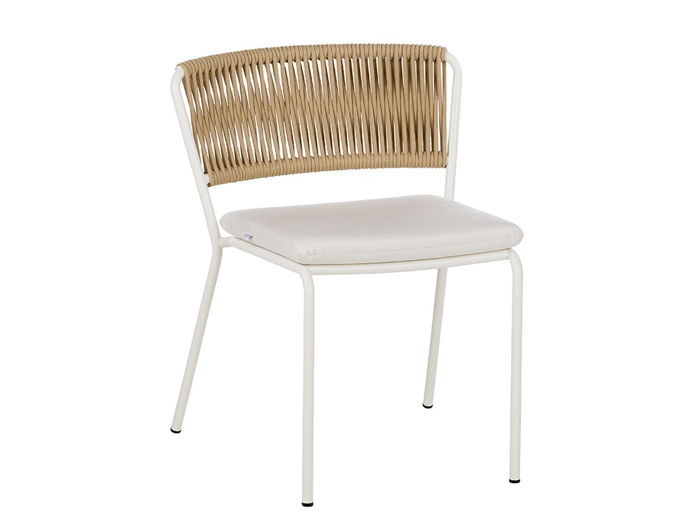 Silla para comedor exterior de aluminio y cuerda trenzada Weave de Point - 3