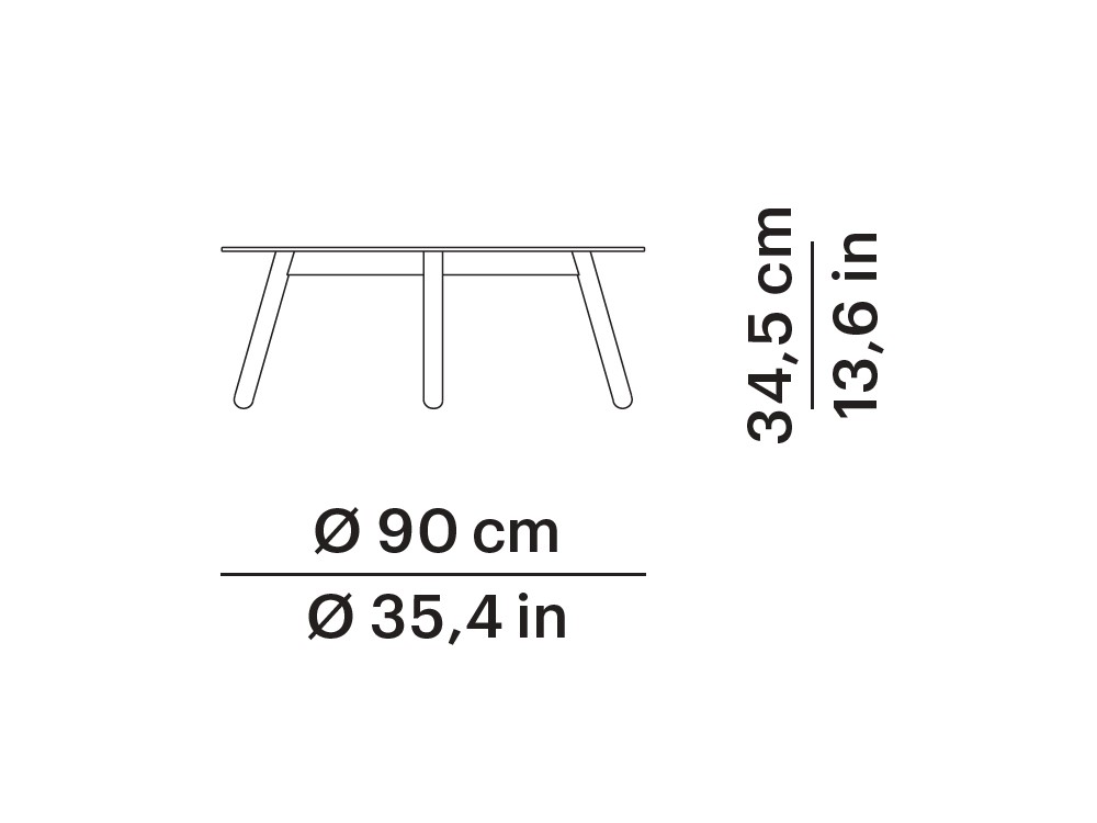 Mesa de centro para salón exterior de madera de teca y hpl o porcelánico Round de Point - 3