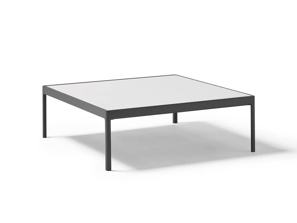 Mesa de centro cuadrada para salón exterior de aluminio con sobre en aluminio, hpl o porcelánico Legacy de Point - 4