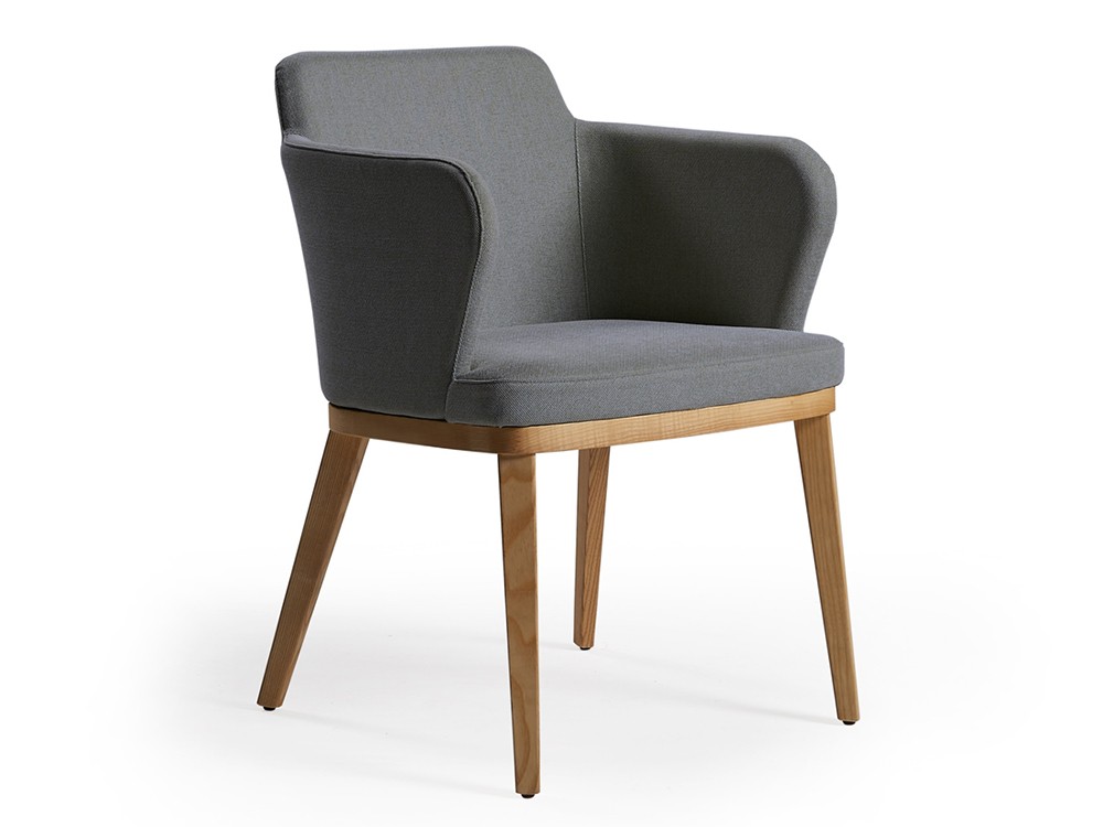 Sillón con patas de madera y asiento tapizado Evia MF Doos - 1