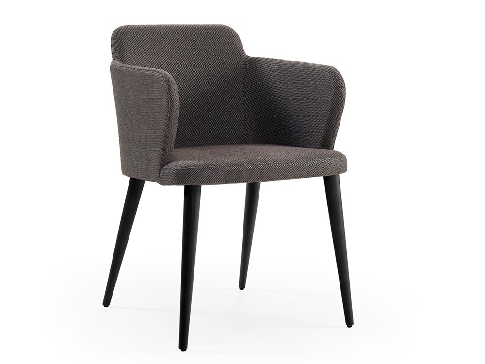 Sillón tapizado con patas de madera de fresno Evia MR Doos - 1