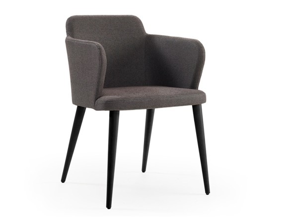Sillón tapizado con patas de madera de fresno Evia MR Doos - 1