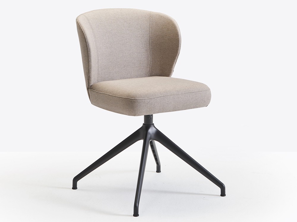 Silla de comedor giratoria tapizada con base de metal Neo GA de Doos - 1