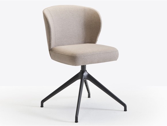 Silla de comedor giratoria tapizada con base de metal Neo GA de Doos - 1