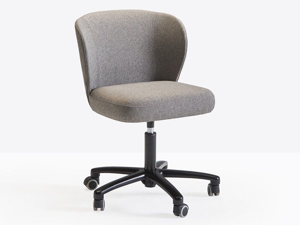 Silla de oficina Neo GR con base giratoria con ruedas de metal y asiento elevable tapizado de Doos - 1