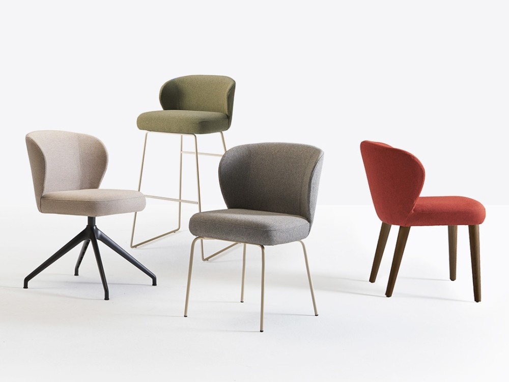 Silla de oficina Neo GR con base giratoria con ruedas de metal y asiento elevable tapizado de Doos - 2