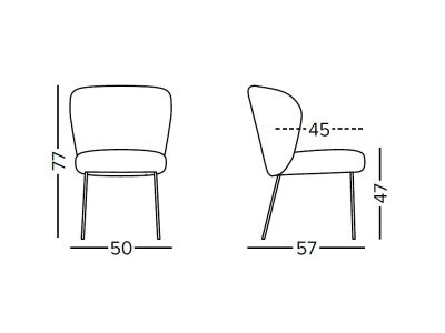 Silla de comedor Neo PH con base de metal y asiento tapizado Doos - 3