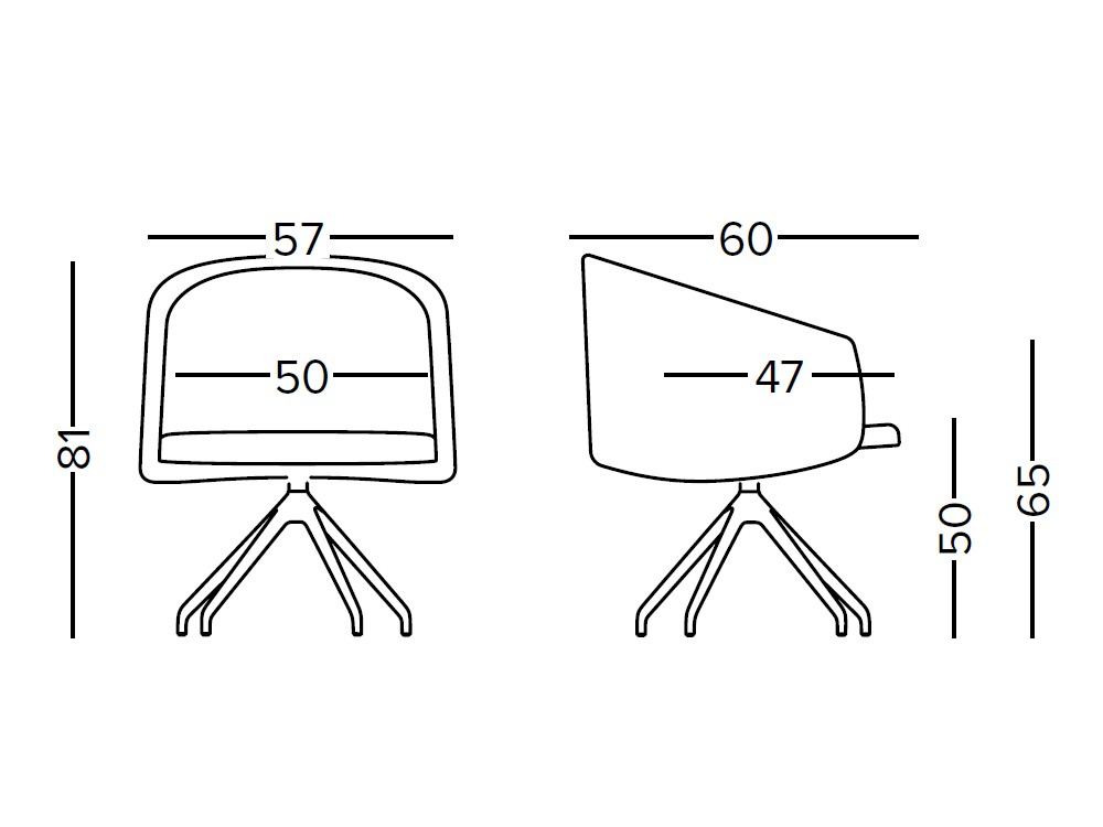 Silla giratoria con sistema de auto-retorno Blur GA tapizado en tejido de Doos - 4