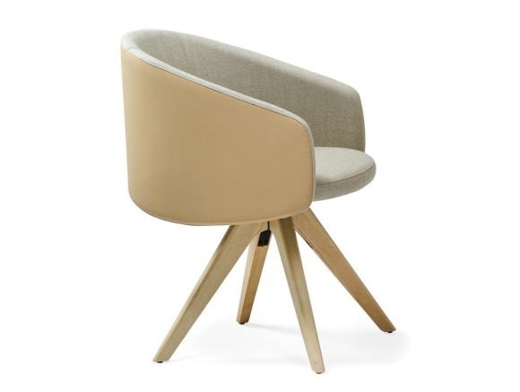 Silla giratoria Blur GM con patas de madera de Doos - 1
