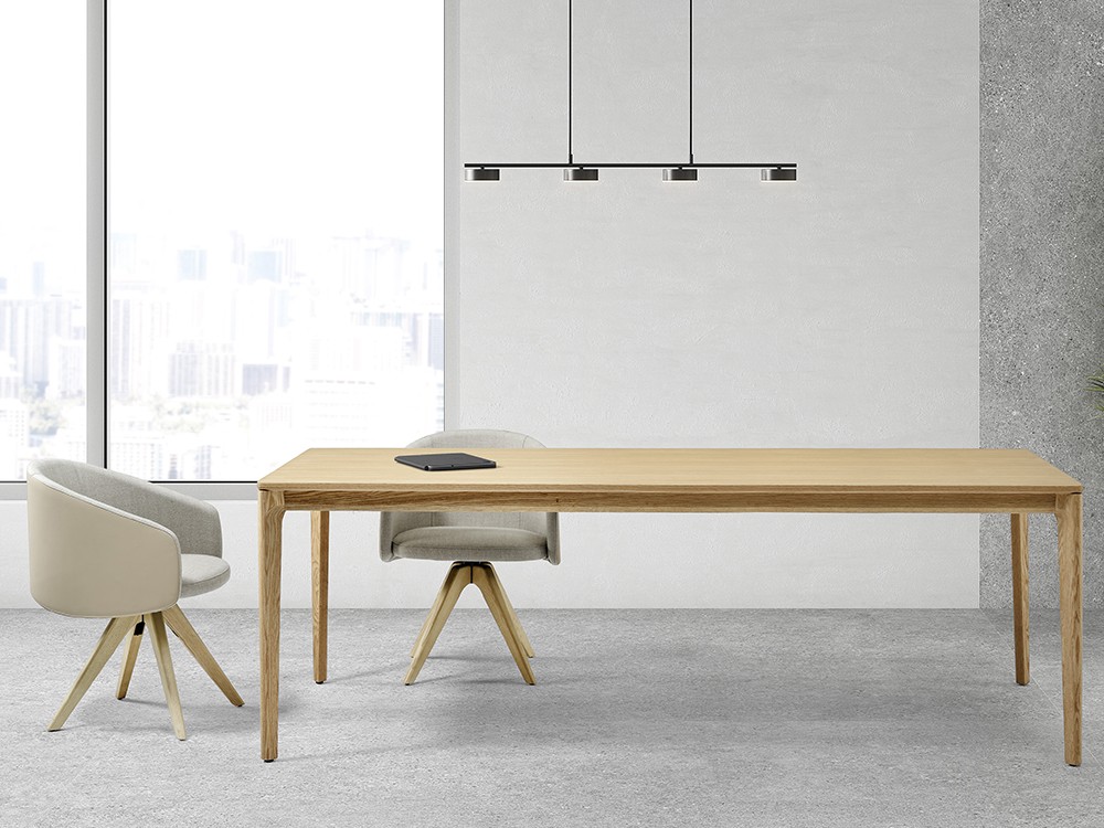 Silla giratoria Blur GM con patas de madera de Doos - 4