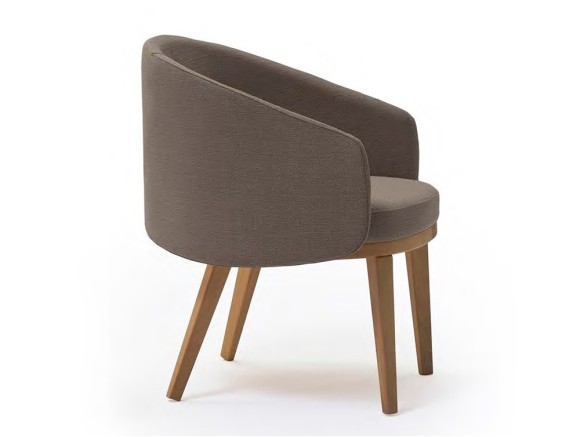 Sillón Blur Lounge con asiento tapizado y patas de madera de fresno de Doos - 1