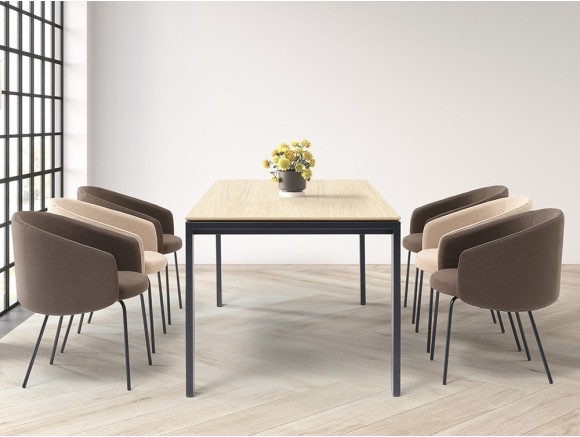Silla Blur PH de asiento tapizado y patas de metal negro de Doos - 2