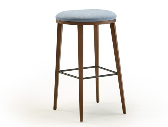 Taburete Blur Madera de haya y asiento sin respaldo tapizado de Doos - 1