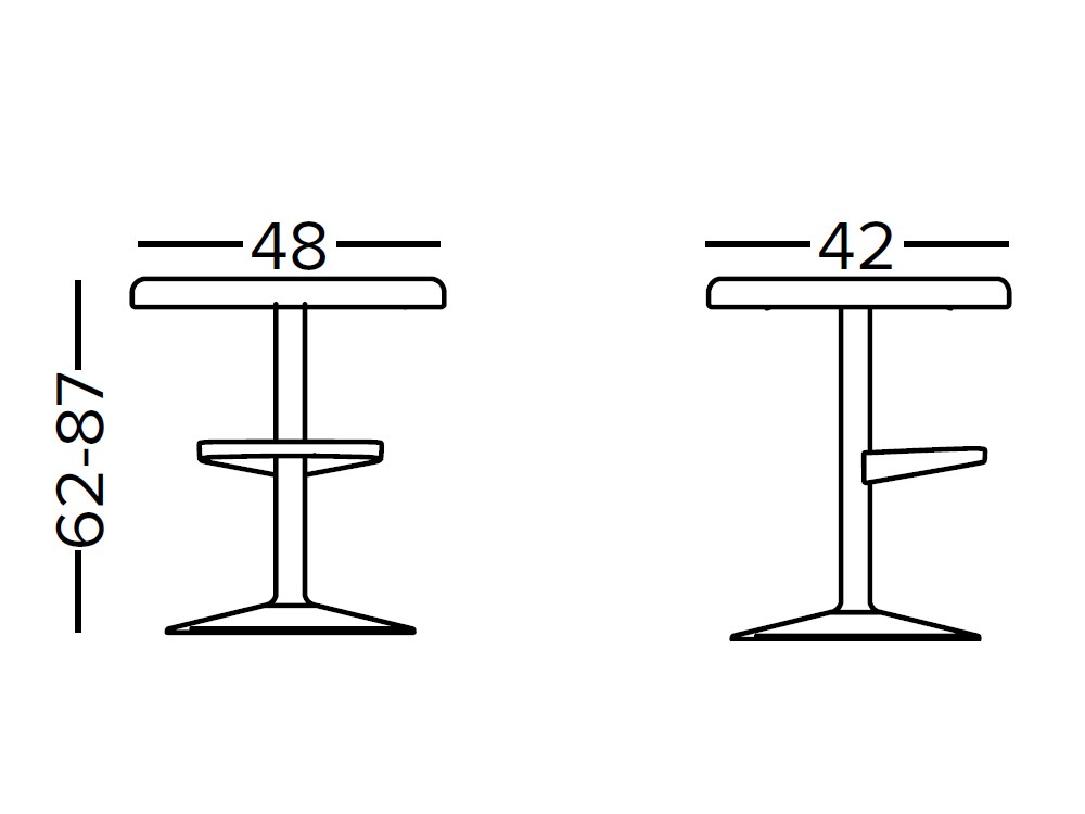Taburete giratorio y elevable Blur Disco tapizado de Doos - 3