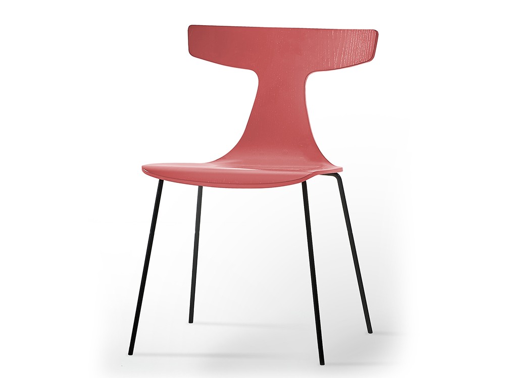 Silla de comedor Karen PH con asiento de fresno y patas de metal de Doos - 6