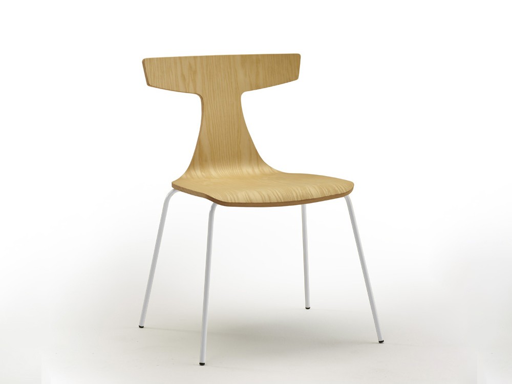 Silla de comedor Karen PH con asiento de fresno y patas de metal de Doos - 2