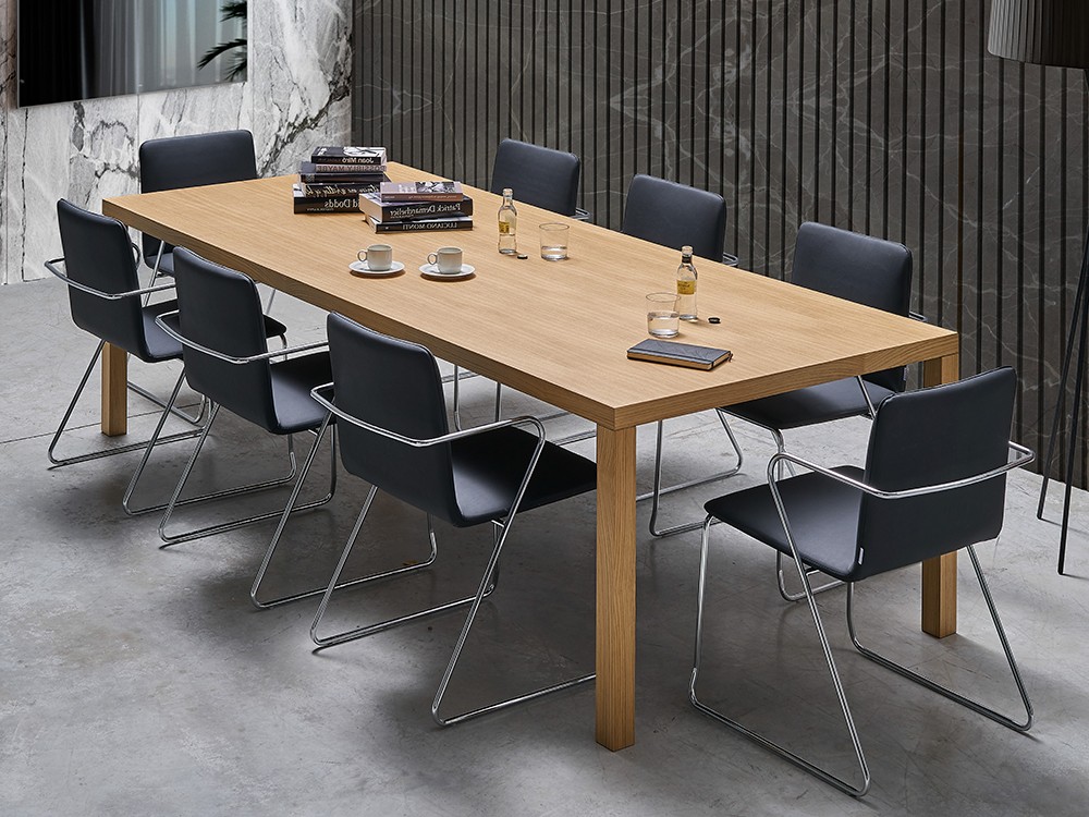 Silla de comedor Zeta tapizada con patas de tubo de metal de Doos - 5