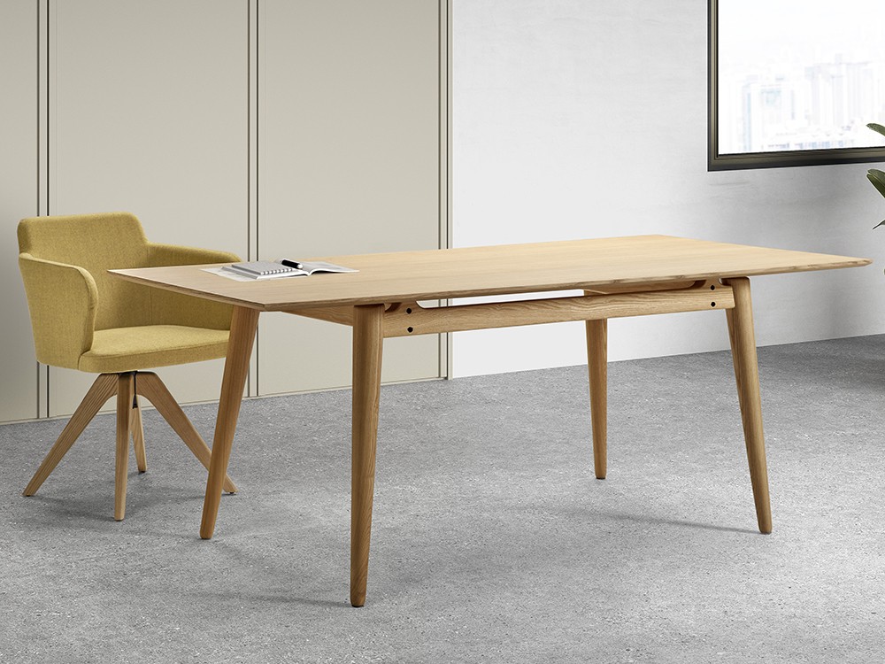 Mesa de comedor fija Evolve en madera de fresno tintado de Doos - 4