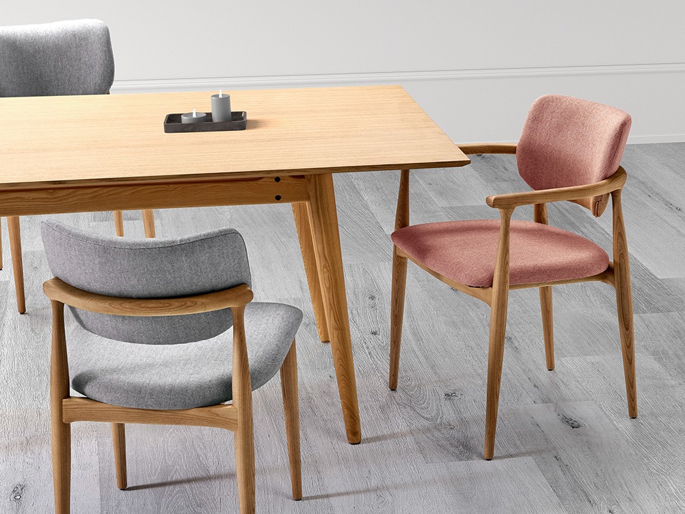 Mesa de comedor fija Evolve en madera de fresno tintado de Doos - 7