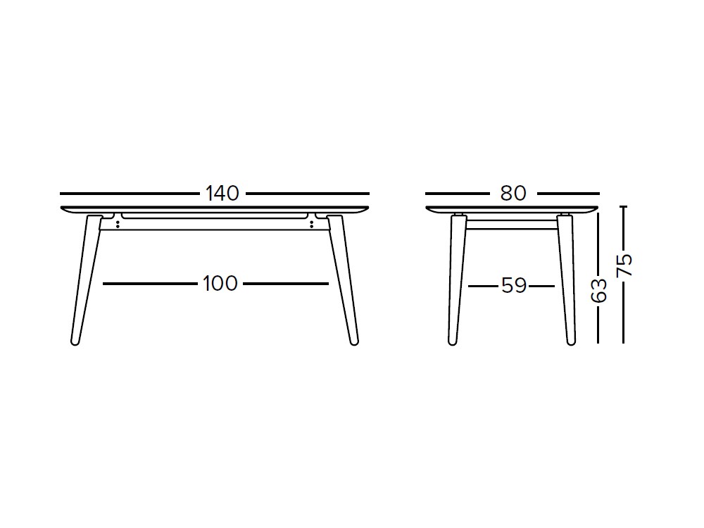 Mesa de comedor fija Evolve en madera de fresno tintado de Doos - 8