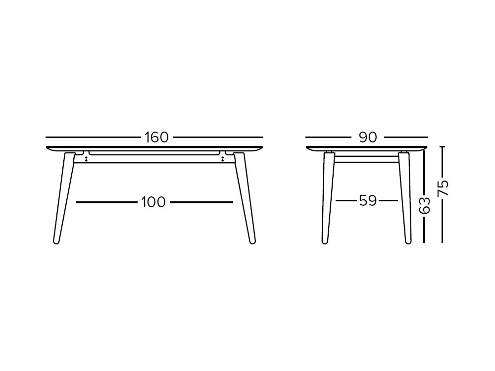 Mesa de comedor fija Evolve en madera de fresno tintado de Doos - 9