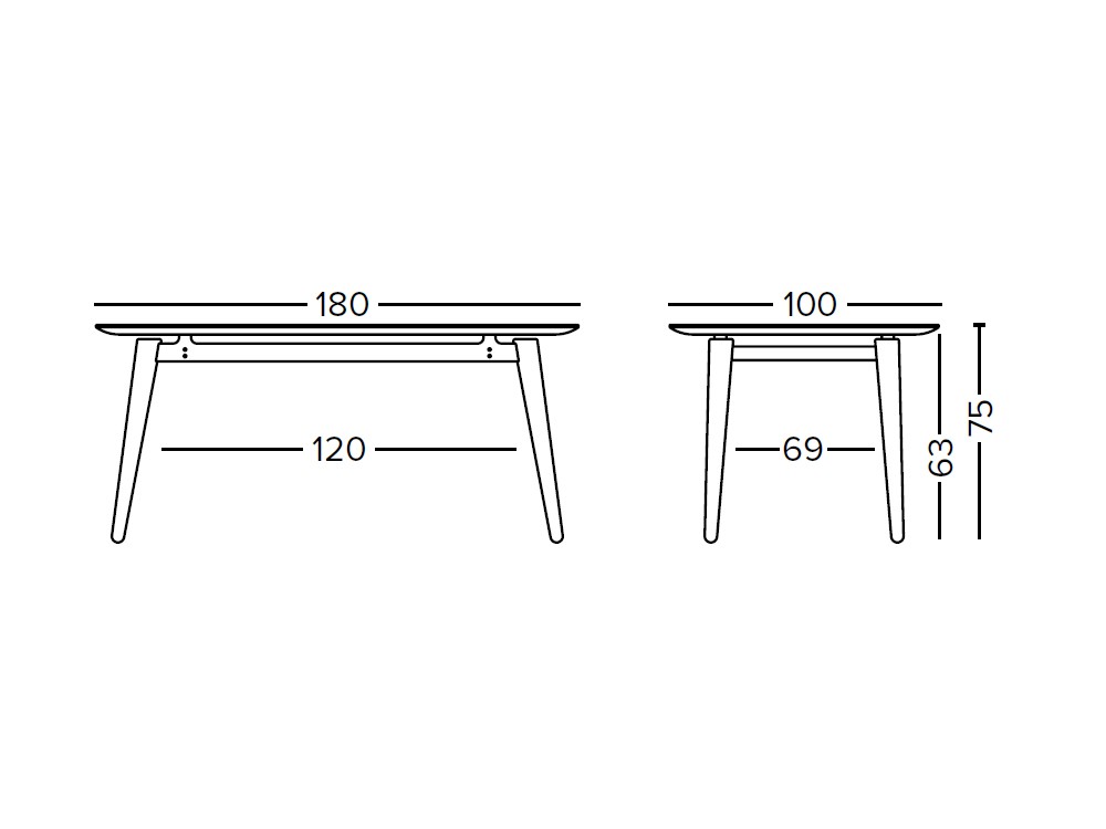 Mesa de comedor fija Evolve en madera de fresno tintado de Doos - 10