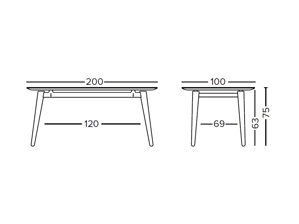 Mesa de comedor fija Evolve en madera de fresno tintado de Doos - 11