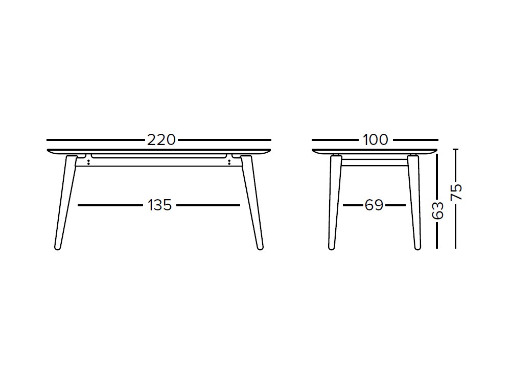 Mesa de comedor fija Evolve en madera de fresno tintado de Doos - 12