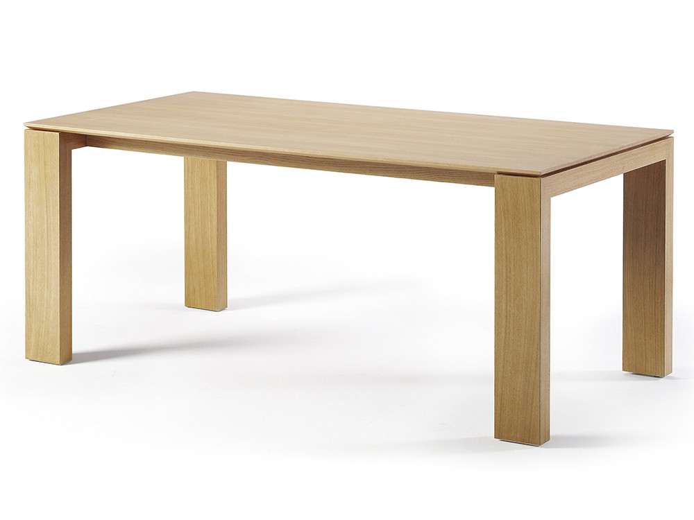 Mesa de comedor fija Global en chapa roble o nogal de Doos - 2