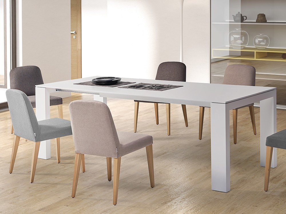 Mesa de comedor fija Global en chapa roble o nogal de Doos - 11