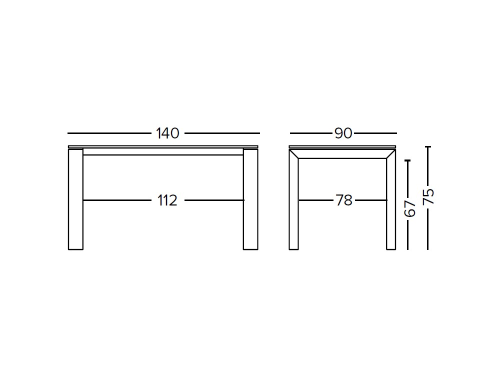 Mesa de comedor fija Global en chapa roble o nogal de Doos - 5