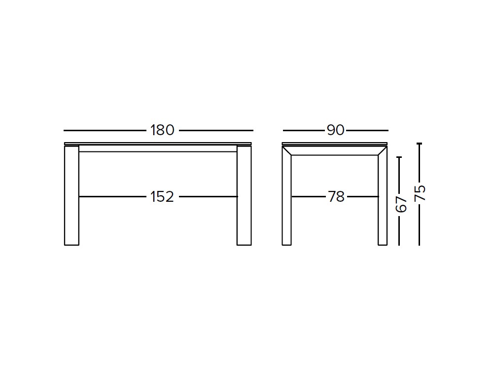 Mesa de comedor fija Global en chapa roble o nogal de Doos - 8
