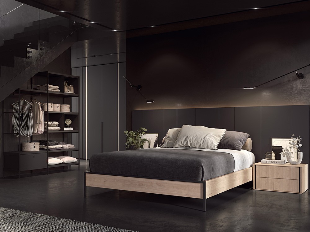 Dormitorio Lutton Tempo de Tegar Mobel con cabecero corrido, bañera y dos mesitas de noche - 2