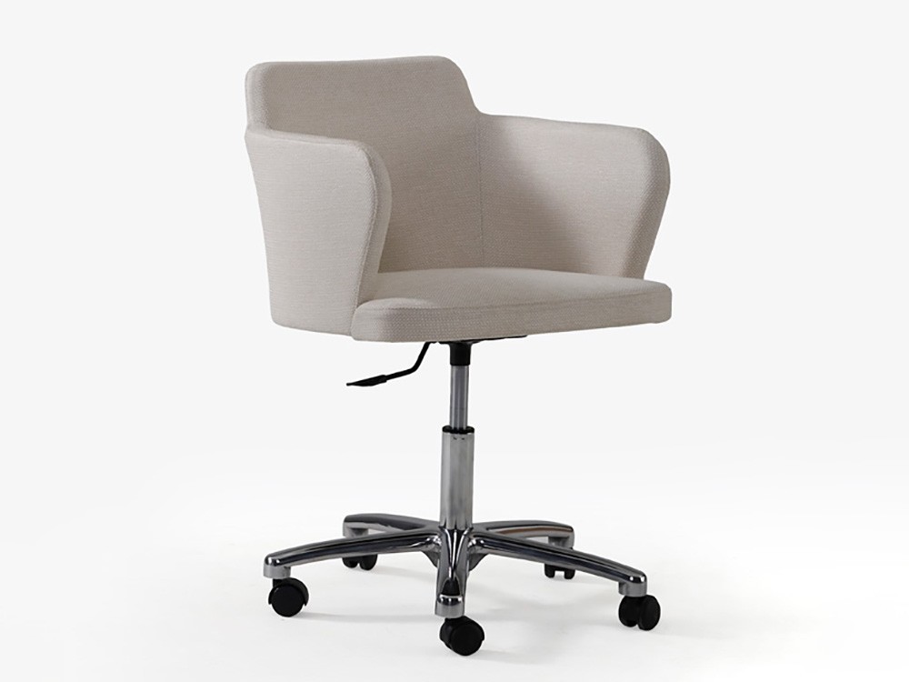 Sillón tapizado giratorio con ruedas y altura regulable Evia GR Doos - 1