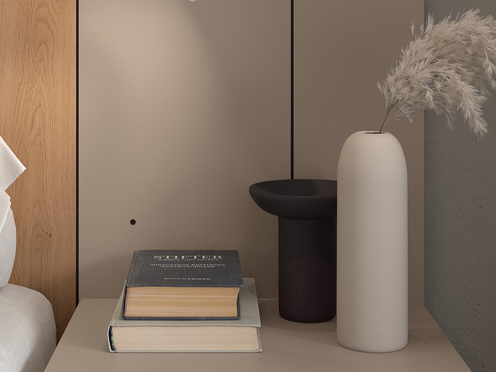 Dormitorio Lutton Tempo 02 con cabecero corrido, bañera y dos mesitas de noche de Tegar Mobel - 10