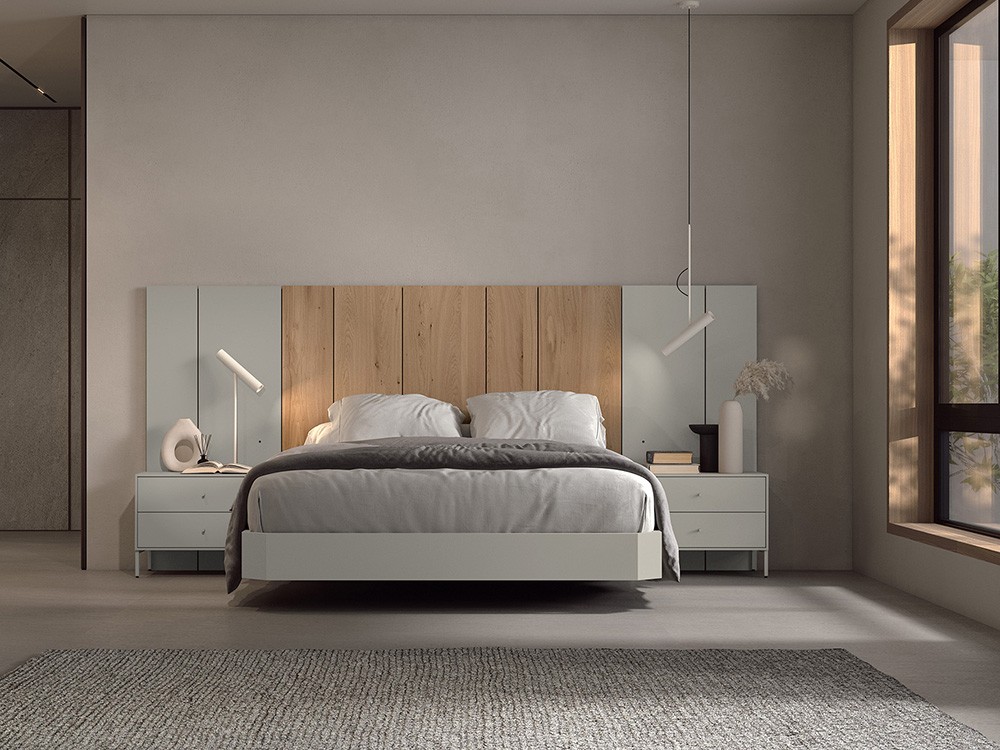 Dormitorio Lutton Tempo 02 con cabecero corrido, bañera y dos mesitas de noche de Tegar Mobel - 5