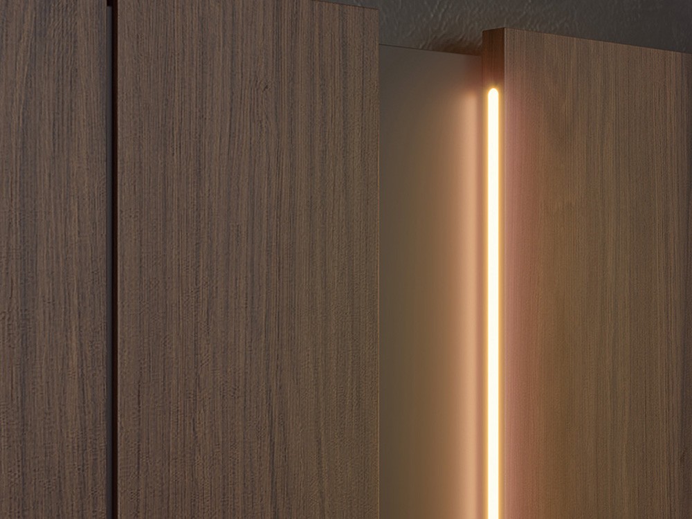 Dormitorio Roma Tempo 03 con cabecero corrido con luz led, bañera y dos mesitas de noche Tegar Mobel - 4